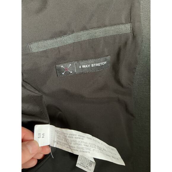 ZARA 4 Way Stretch Black Snap Front Lightweight Blazer Shirt Jacket Large - Picture 7 of 9